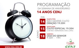 Programação semana de aniversário CENJ